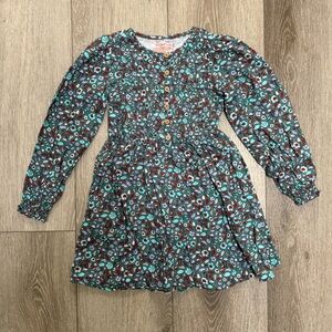 CAT AND JACK LONG SLEEVE KNEE LENGTH DRESS MUSHROOMS SMALL 6/7